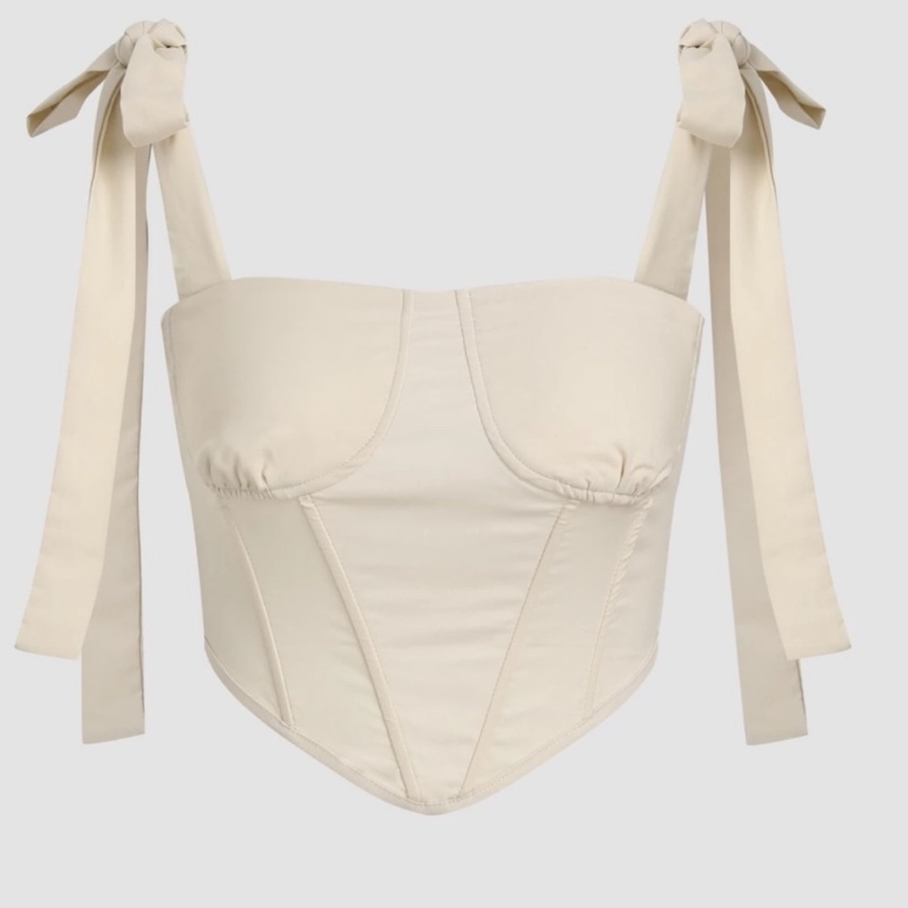 Cider white bow strap top
